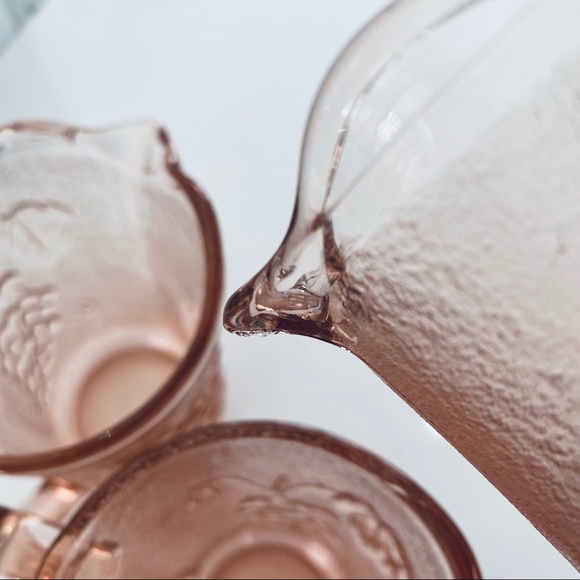 All 3 Pink Depression Glass Small Pitcher Vintage - Picture 8 of 15
